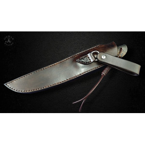 ПАВЛІН ніж ручної роботи майстра RUSLAN KNIVES, купити замовити в Україні - сталь ламінат VG10 в обкладках нерж дамаску 60 HRC. Photo 3